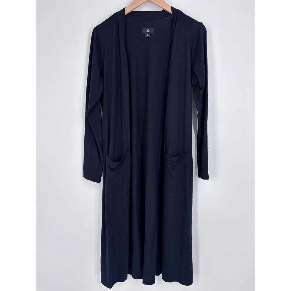 Jason Wu Black Open Front Long Duster Cardigan Sweater Womens XS 100% Cotton